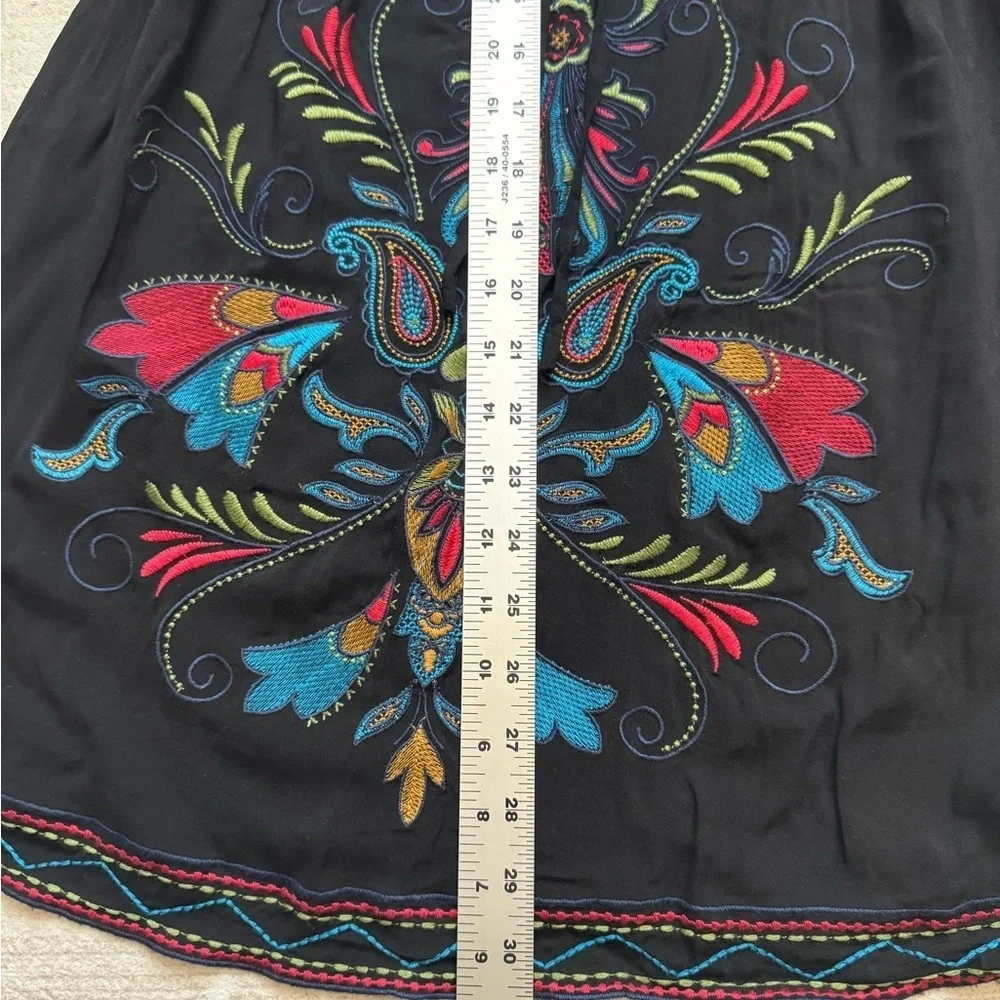 Black Boho Embroidery Tunic Top - Picture 8 of 12